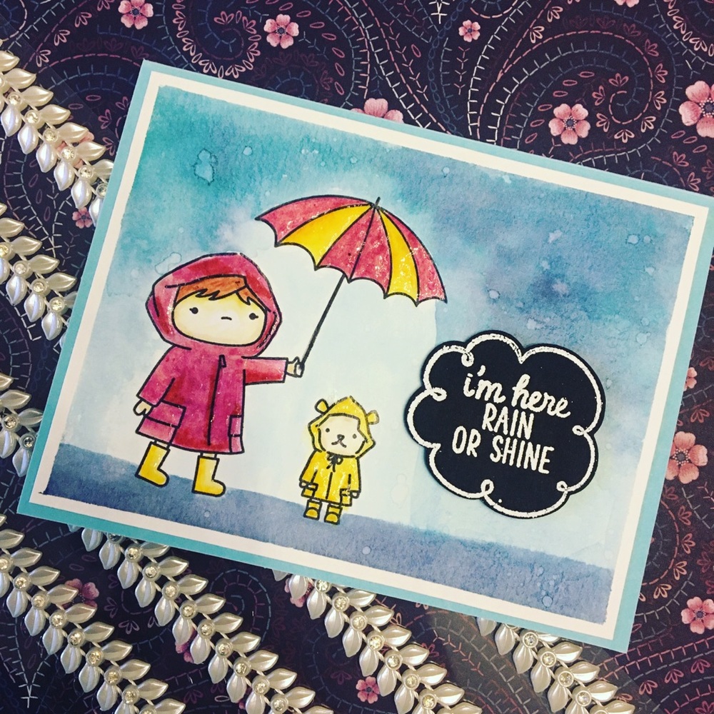 Rainy Day Handmade Card - Encouragement